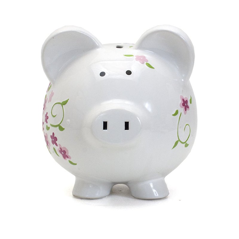 Child to Cherish Ceramic Piggy Bank for Girls, Shabby Chic - Image 3